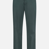 THEORY Standard Nylon Drawstring Trouser Pants in dark green, with a relaxed, straight-leg fit, drawstring waist, belt loops, side pockets, and zip closure. Shown against a plain white background.