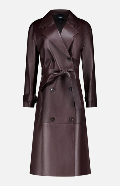4WAY SHEER DOCKING TRENCH(BLK×KHA) Theory Women's Oversized Double Breasted Trench Coat | A.K.