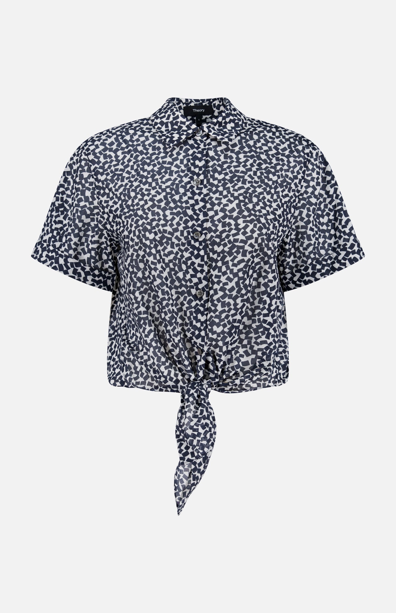 Tie Front Short Sleeve Blouse (14693706531179)
