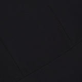 Close-up of a black Theory Admiral Varetta Midi Dress with visible seams forming a geometric pattern on the fabric.