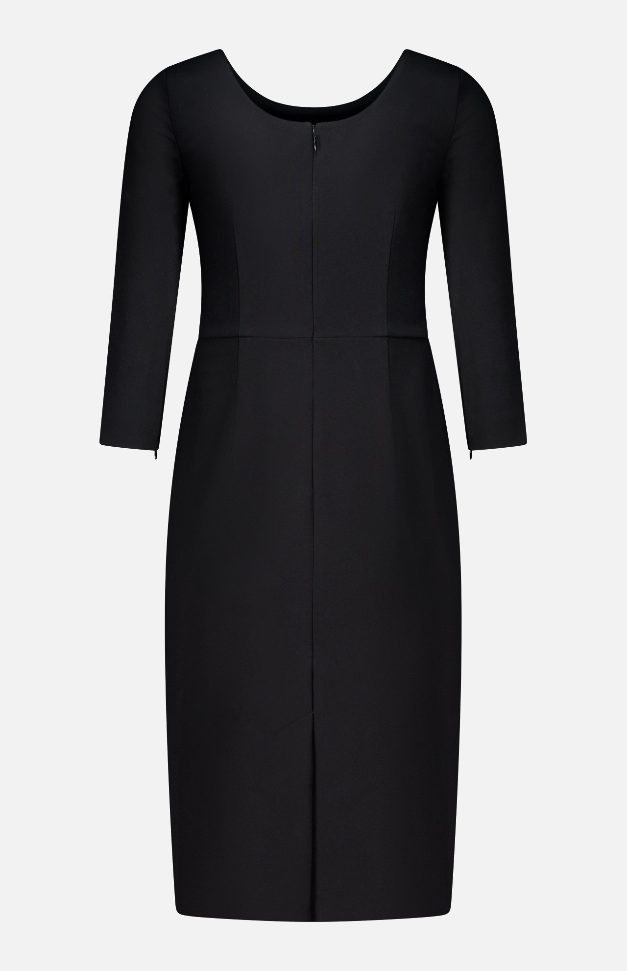 Theory Admiral Varetta midi dress in black with a boat neck and three-quarter length sleeves.