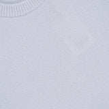 Light blue Theory Cashmere Crew Neck Sweater with a ribbed collar.
