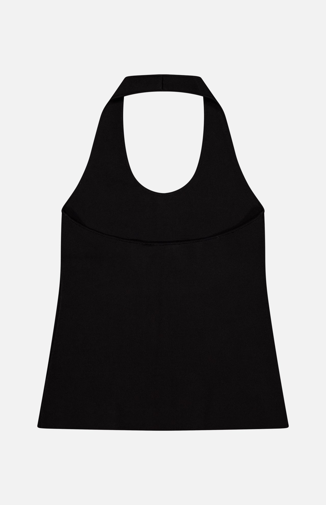 The THEORY Halter Neck Tank Top is a sleeveless black top with a wide cut and minimalist style, shown against a plain white background for a clean, modern appearance.