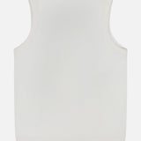 The THEORY Merino Slim Tank Top, shown from the back in white, features a minimalist design and slim fit silhouette against a white background.