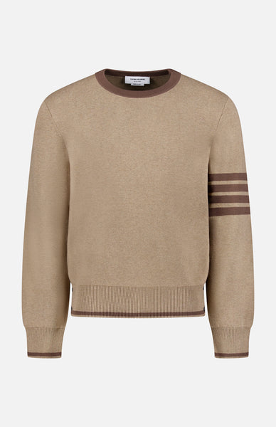 【送料&関税込】Thom Browne Compact Cotton Knit Sweater Thom Browne Women's Cotton Crew Neck Pullover Sweater | A.K.