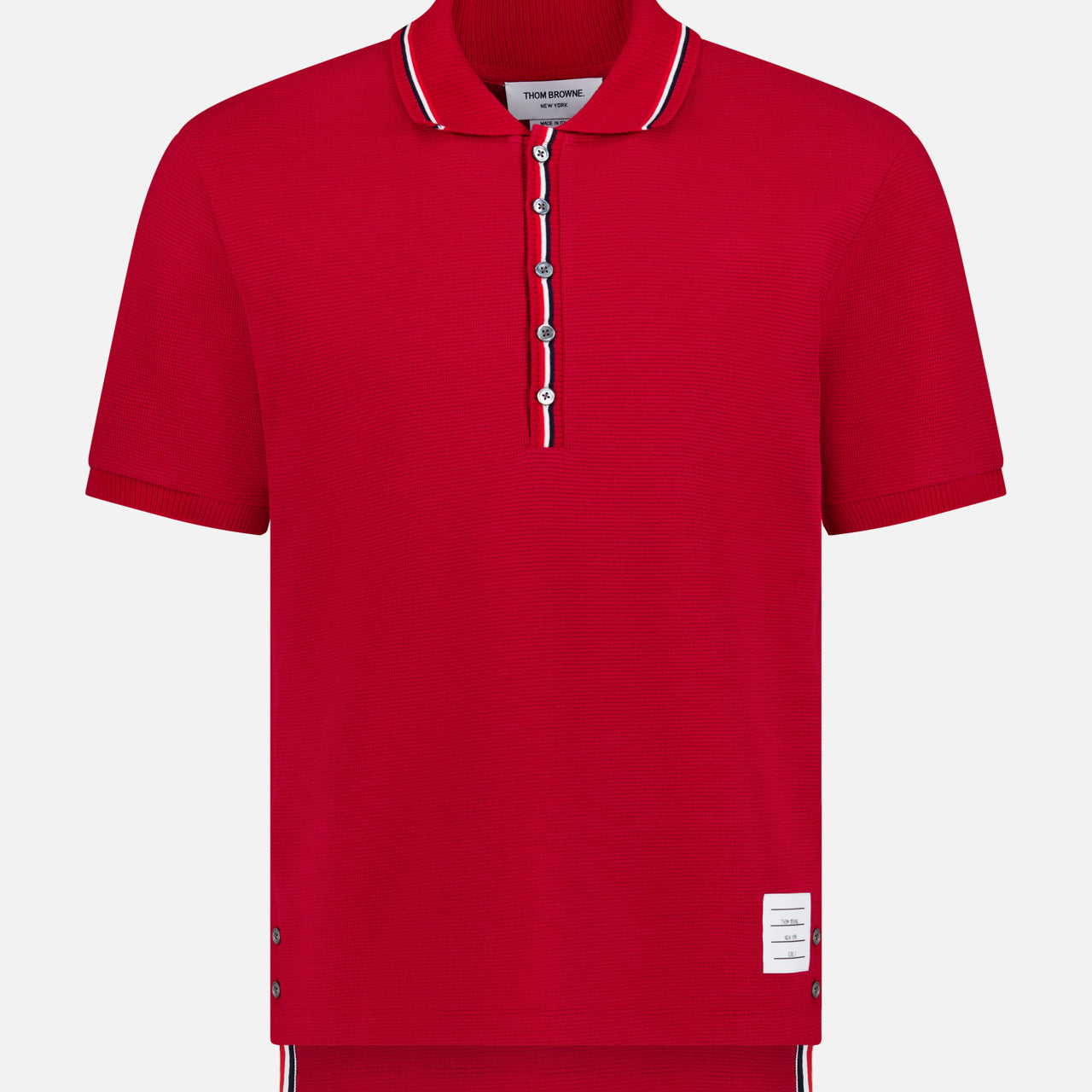 Cotton Waffle Rib Cuff Short Sleeve Polo Shirt (14684367847787)