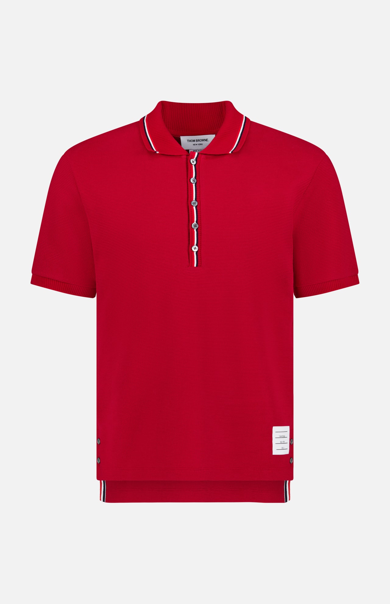 Cotton Waffle Rib Cuff Short Sleeve Polo Shirt (14684367847787)