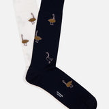 Fun Mix Geese Half Drop Jacquard Mid Calf Socks (14683784020331)