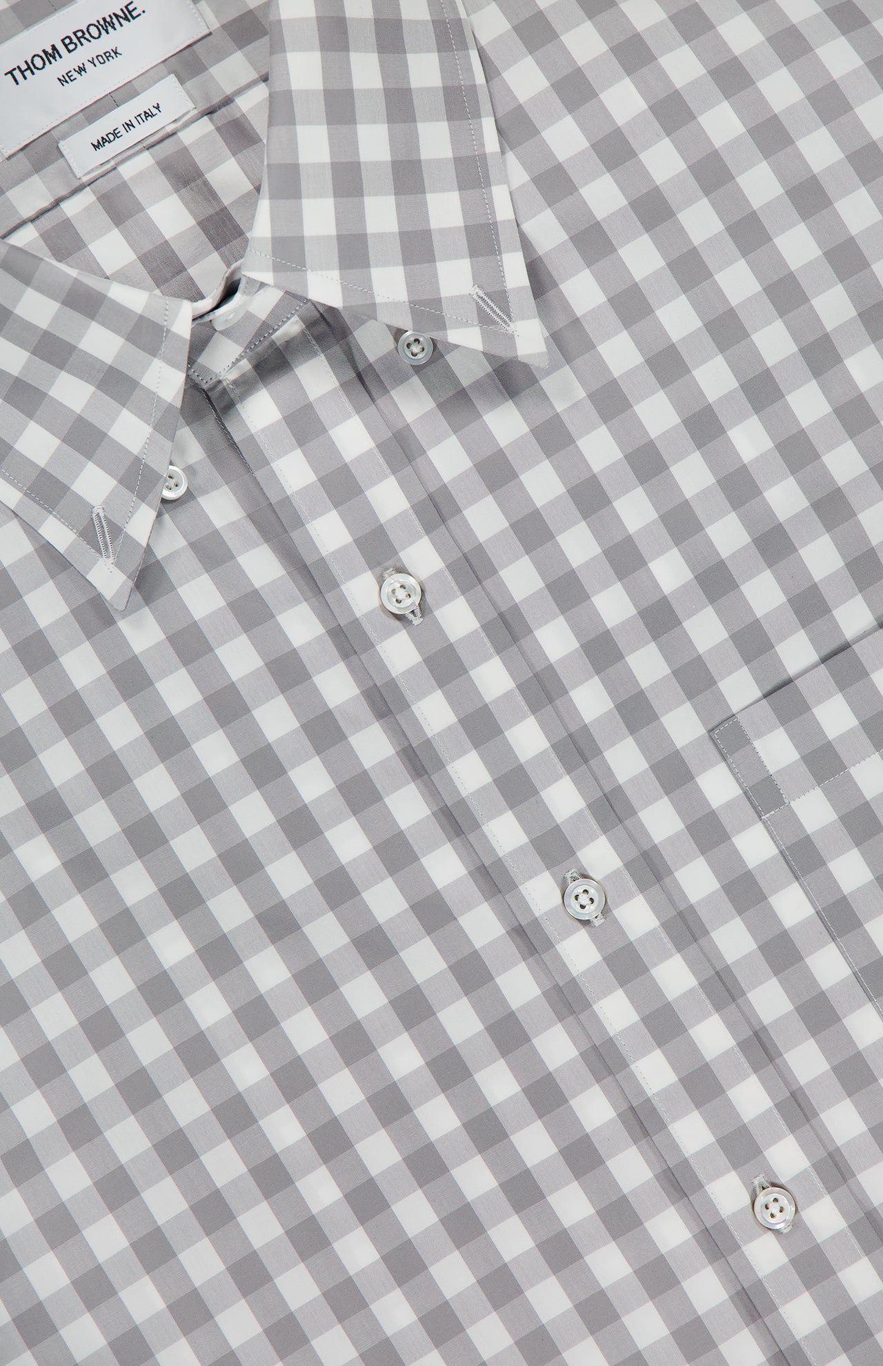 Gingham Check Poplin Straight Fit Long Sleeve Shirt (14683784053099)
