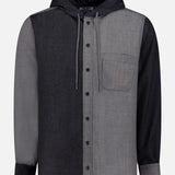 Hooded Straight Fit Long Sleeve Shirt (14683759477099)