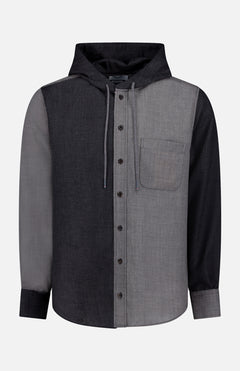 THOM BROWNEHooded Straight Fit Long Sleeve ShirtA.K. Rikk's