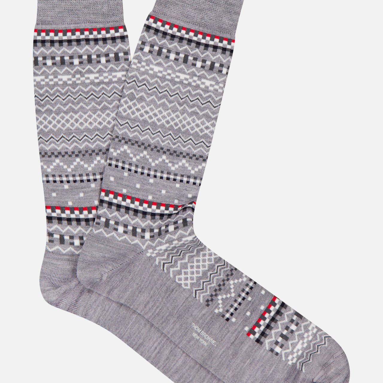 Merino Wool Fairisle Jacquard Mid Calf Socks (14696087880043)