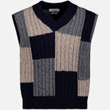 Patchwork Baby Cable V Neck Vest (14683784216939)