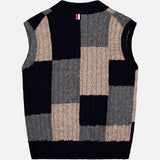 Patchwork Baby Cable V Neck Vest (14683784216939)