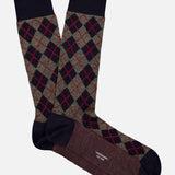 Wool Argyle Jacquard Mid Calf Socks (14696063893867)