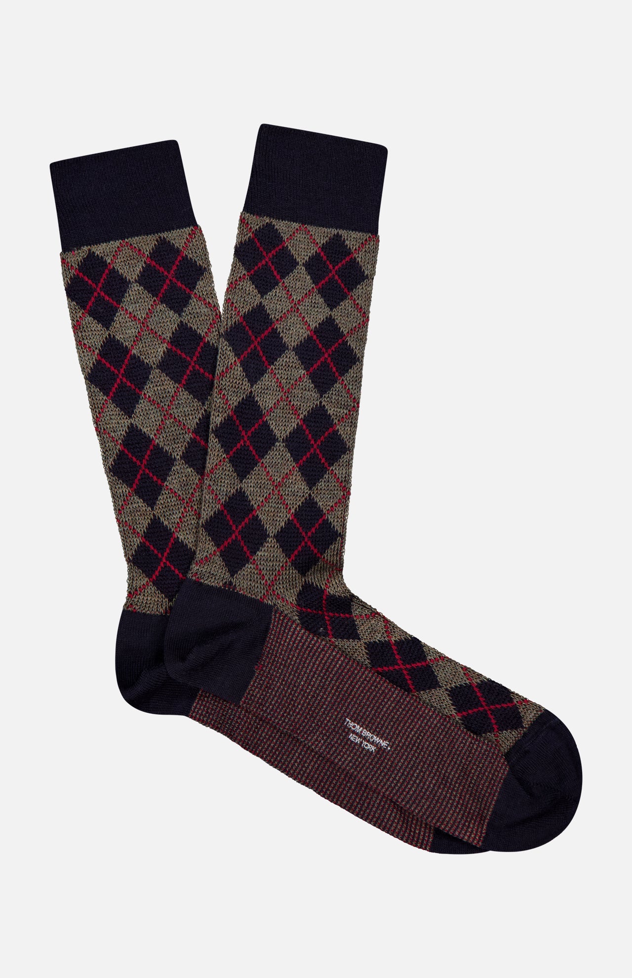 Wool Argyle Jacquard Mid Calf Socks (14696063893867)