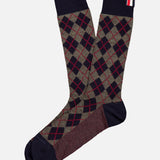 Wool Argyle Jacquard Mid Calf Socks (14696063893867)