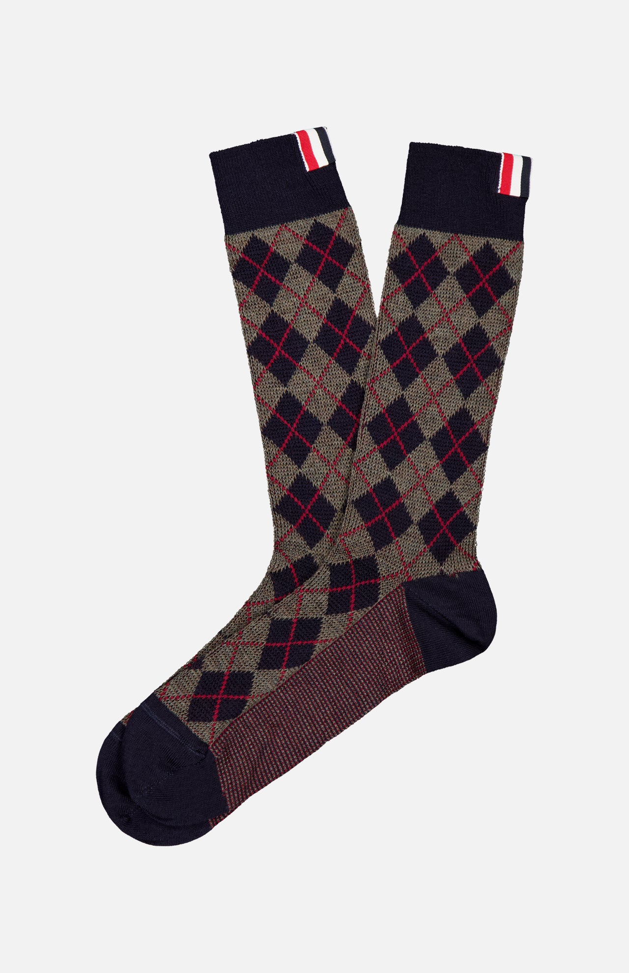 Wool Argyle Jacquard Mid Calf Socks (14696063893867)