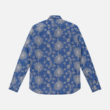 Long Sleeve Floral Stitch Denim Shirt (14639776399723)