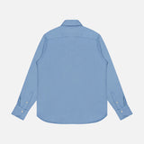 The TINTORIA MATTEI Cotton Long Sleeve Dress Shirt for men is displayed from the back in a light blue color, featuring a crisp collar and buttoned cuffs, set against a plain white background.