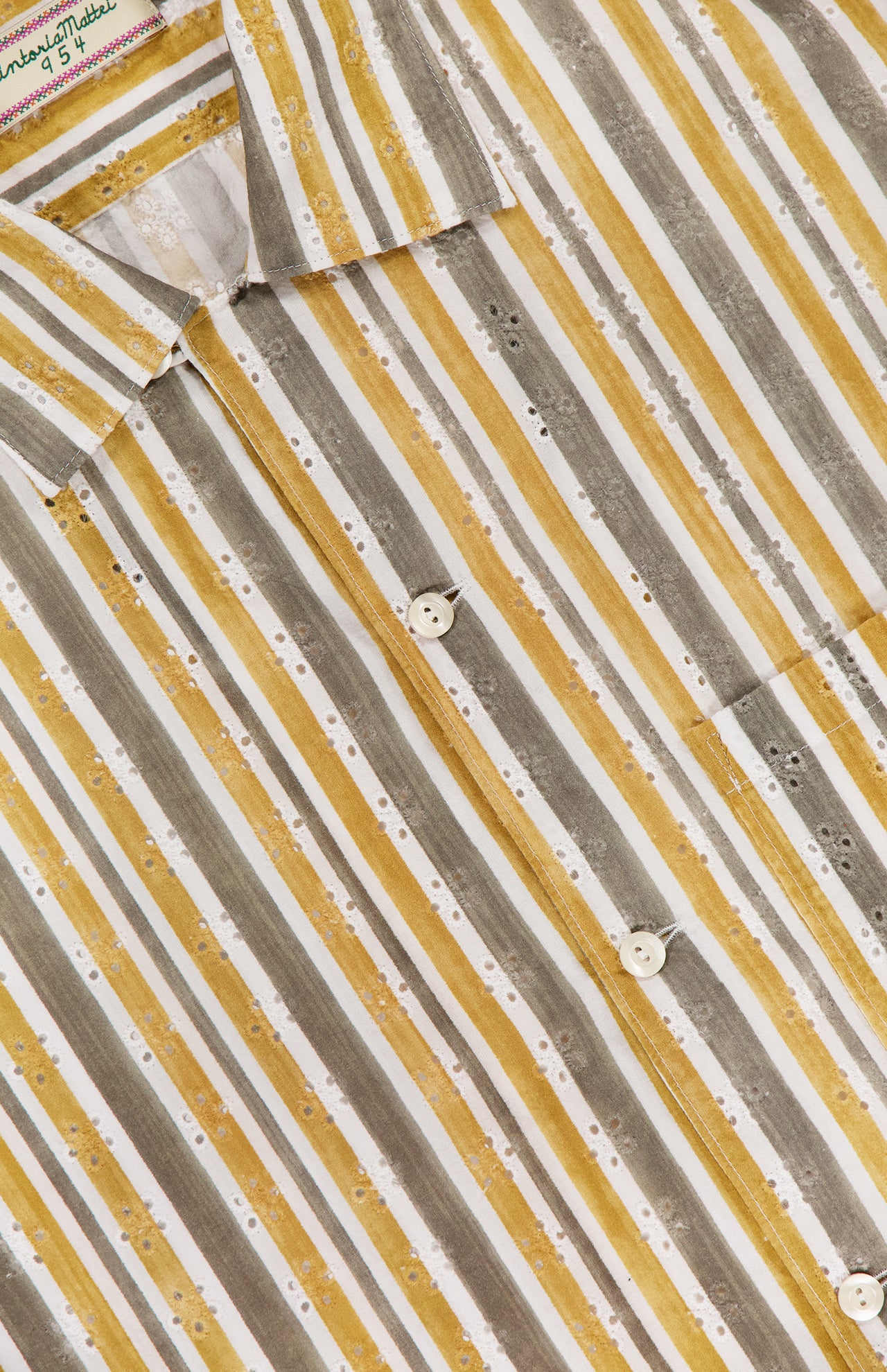 Striped Eyelet Short Sleeve Shirt (14639776563563)