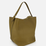 Belted Grained Leather Tote Bag