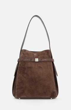 Belted Suede Bucket Bag (14725749801323)