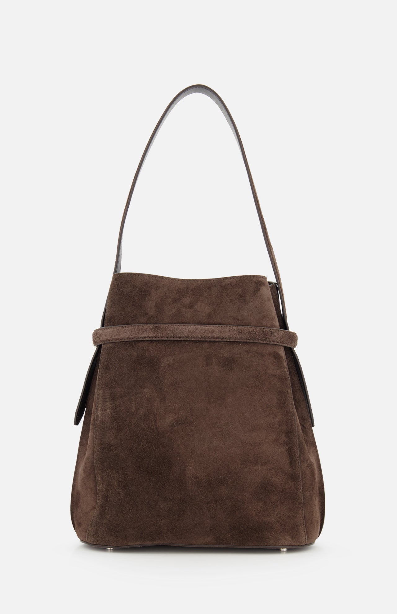 Belted Suede Bucket Bag (14725749801323)