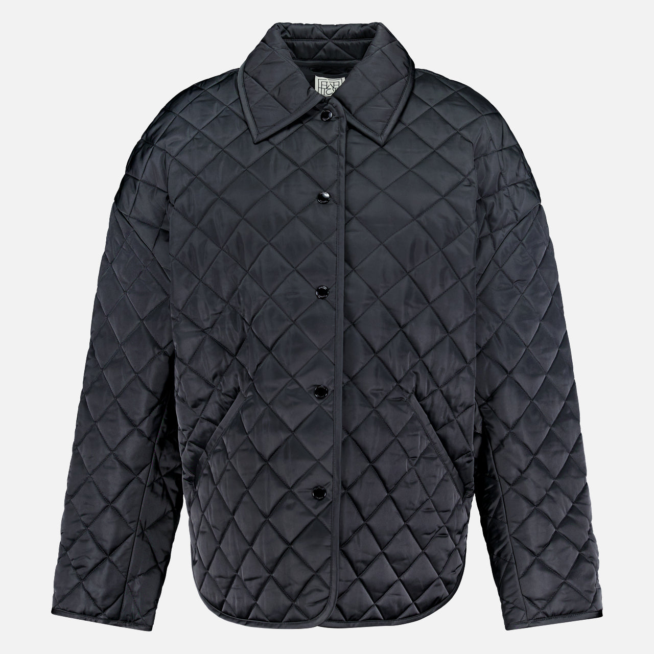 Collared Quilted A-line Jacket (14725750292843)