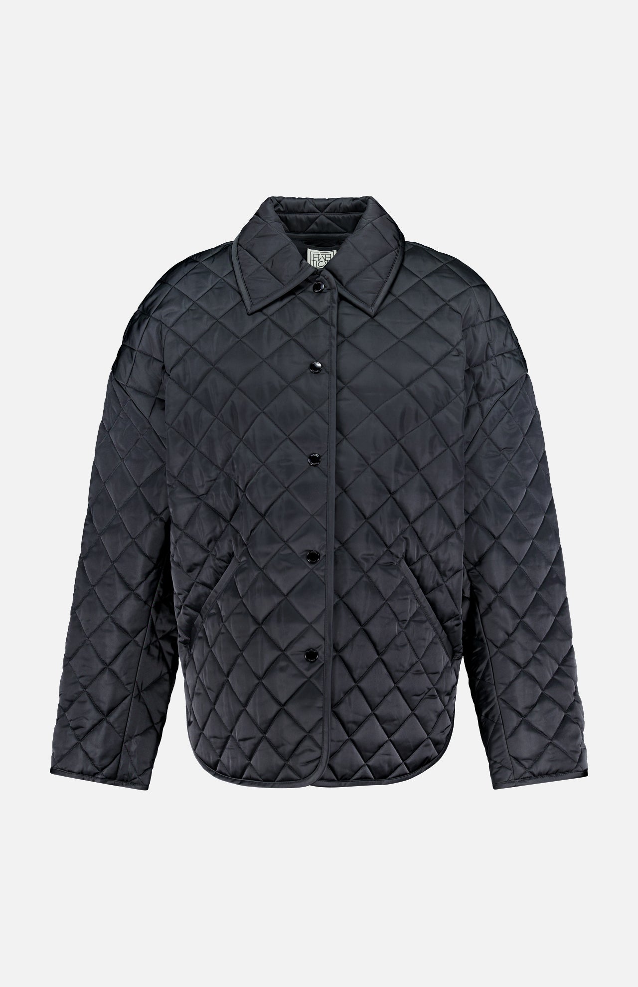 Collared Quilted A-line Jacket (14725750292843)