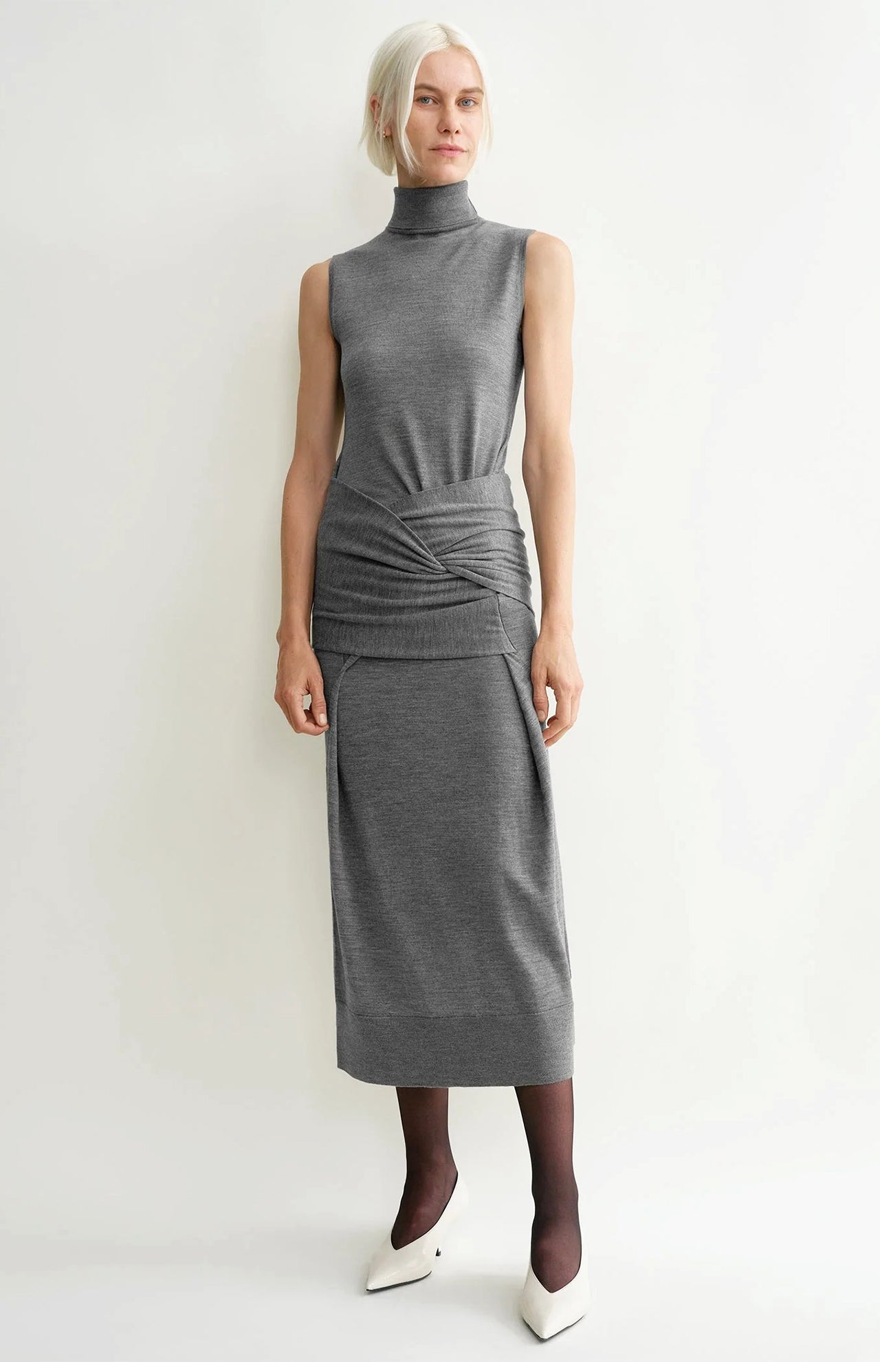 Draped Knit Dress (7725239894131)