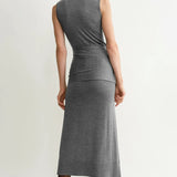 Draped Knit Dress (7725239894131)