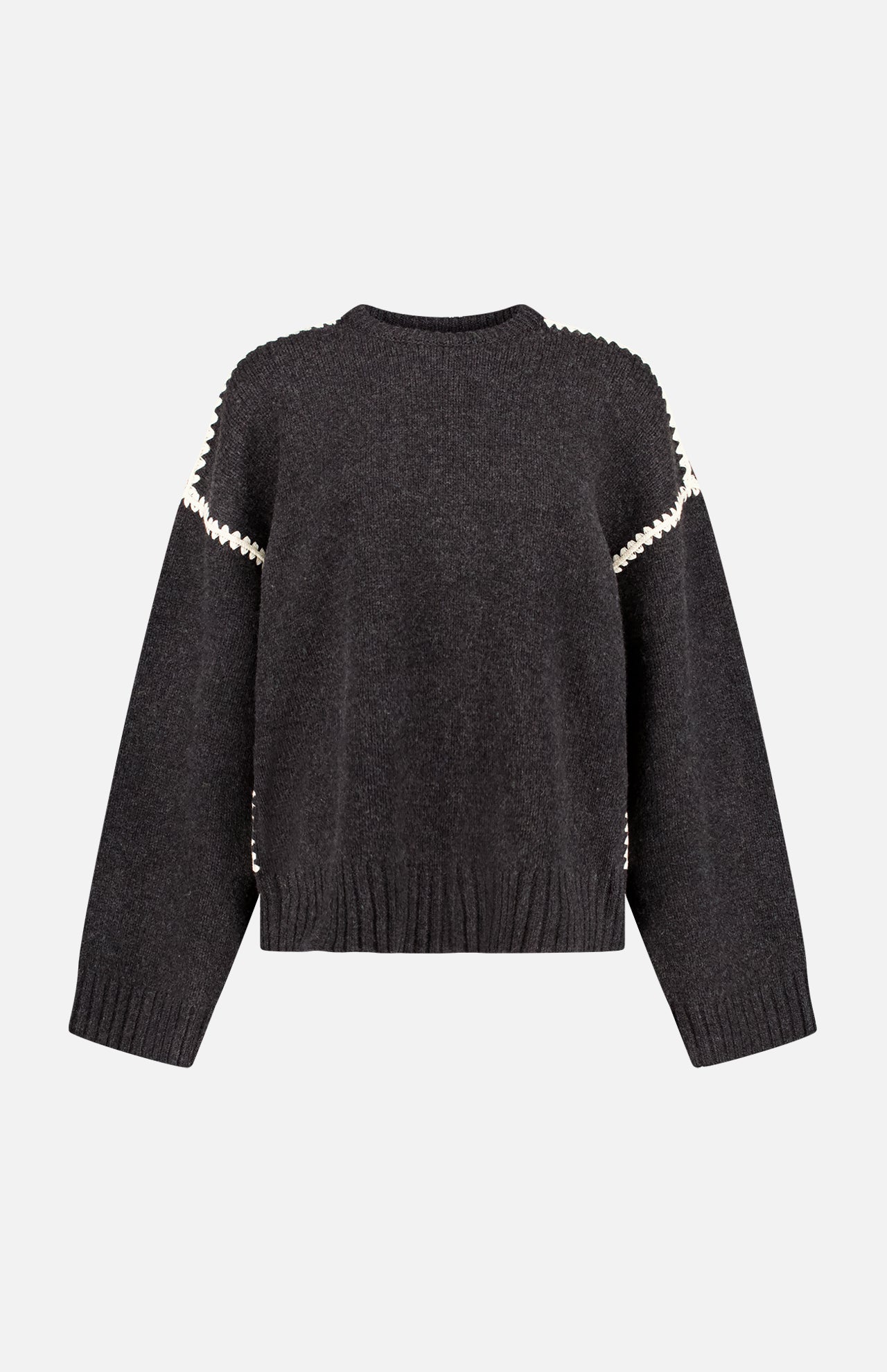 Embroidered Wool Cashmere Knit Sweater (14619365867883)