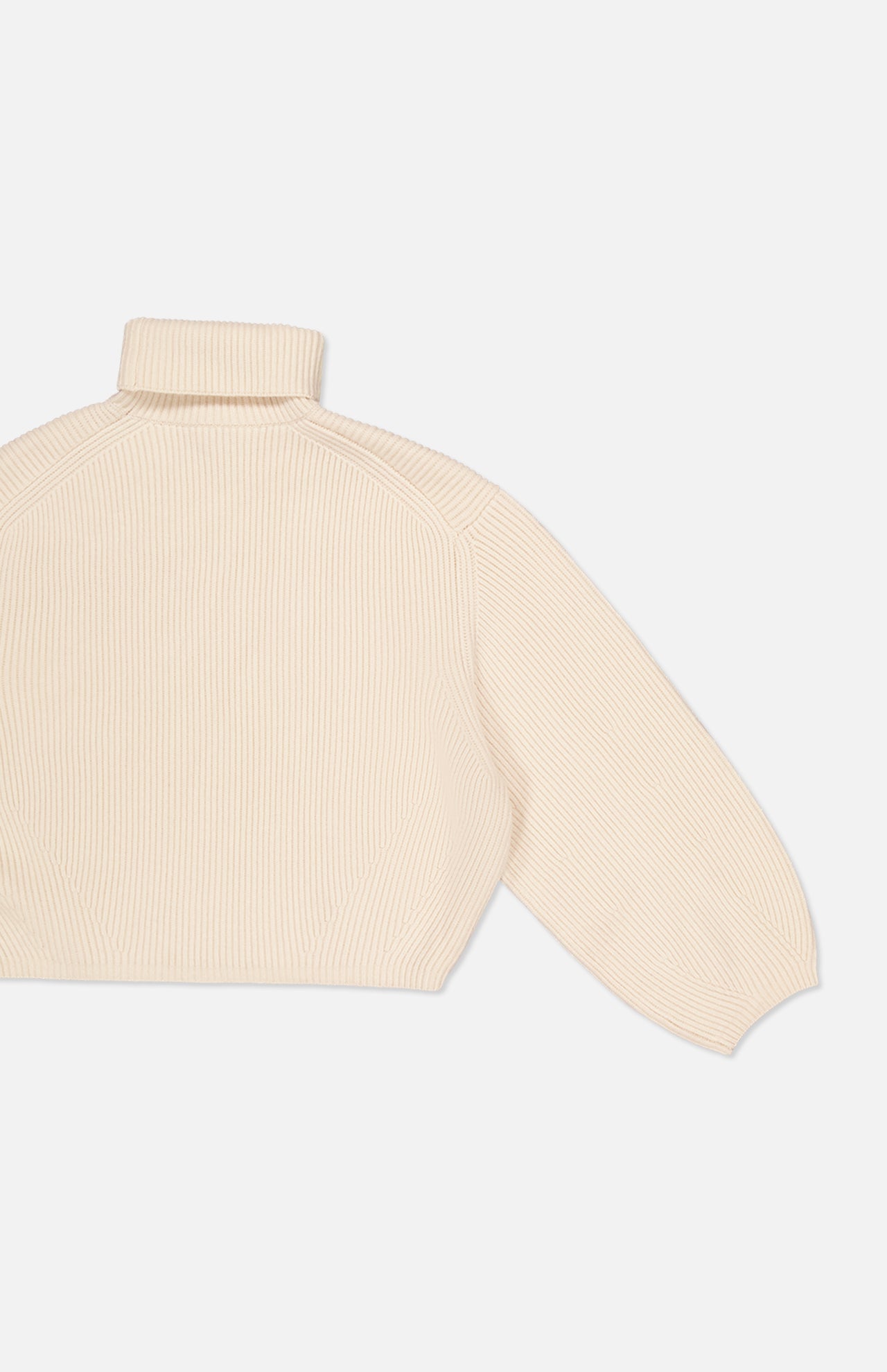 Cream ribbed turtleneck sweater best sale