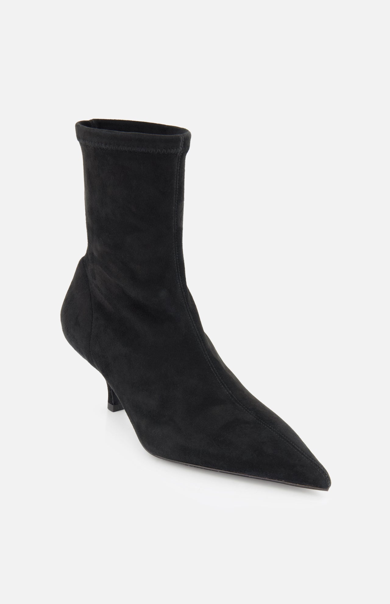 Suede Heeled Sock Boot (14725750063467)