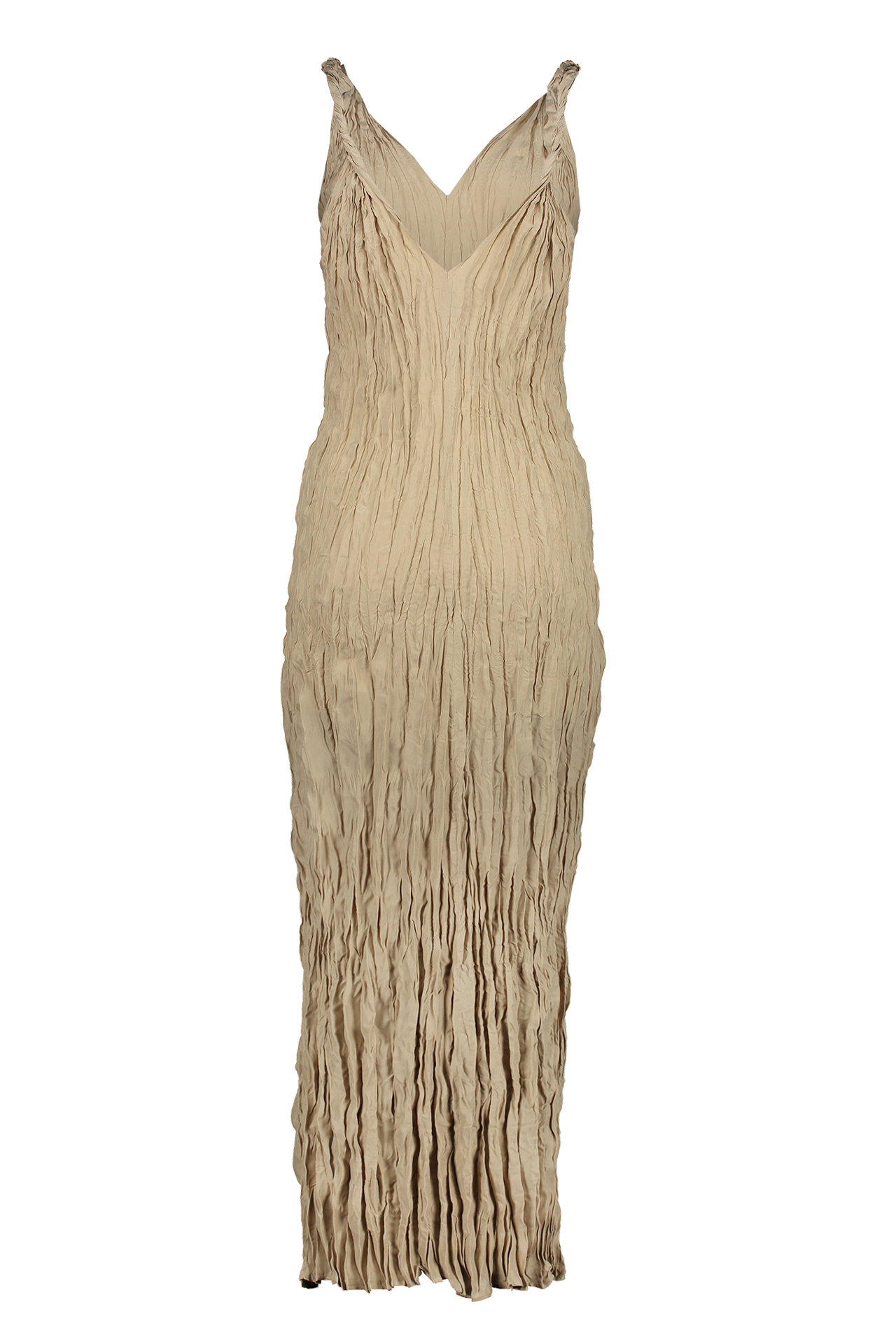 Twist-Strap Crinkled Silk Dress (7145027010675)