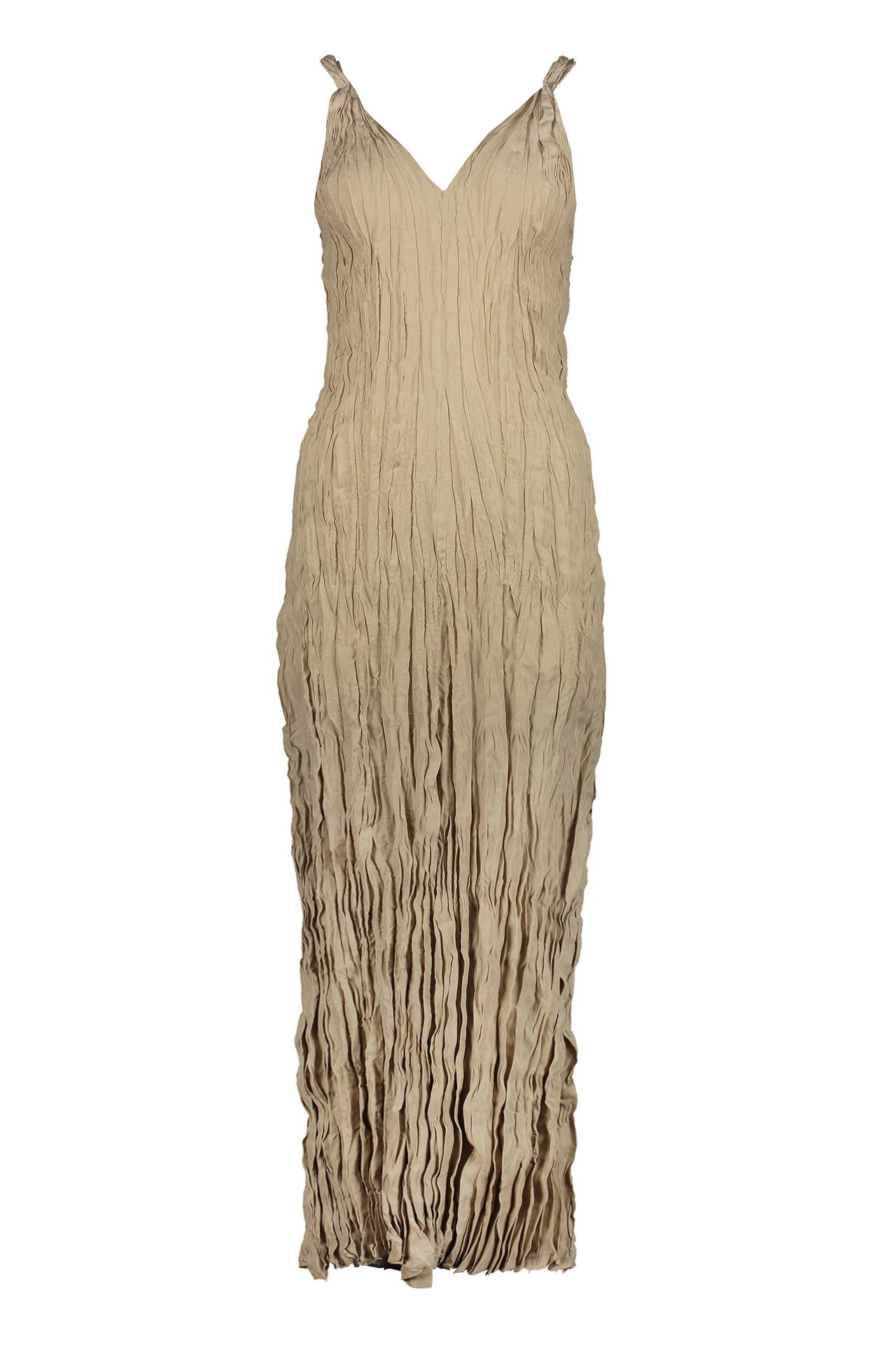 Twist-Strap Crinkled Silk Dress (7145027010675)