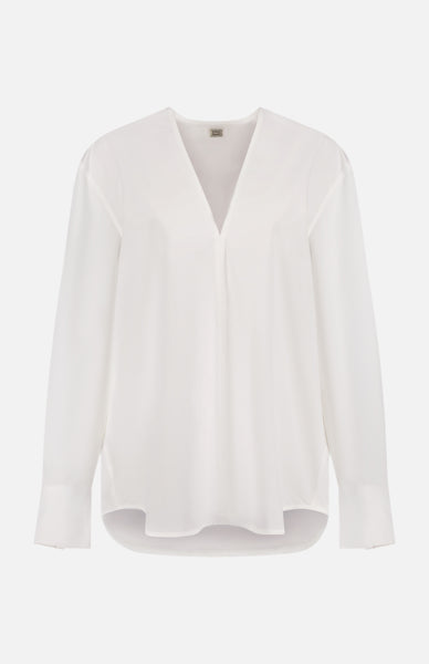 Tシャツ・カットソー toteme SS25 V-NECK SHIRT (252 WRT0503 FB0119 047) toteme_v-neck_shirt_white_252-