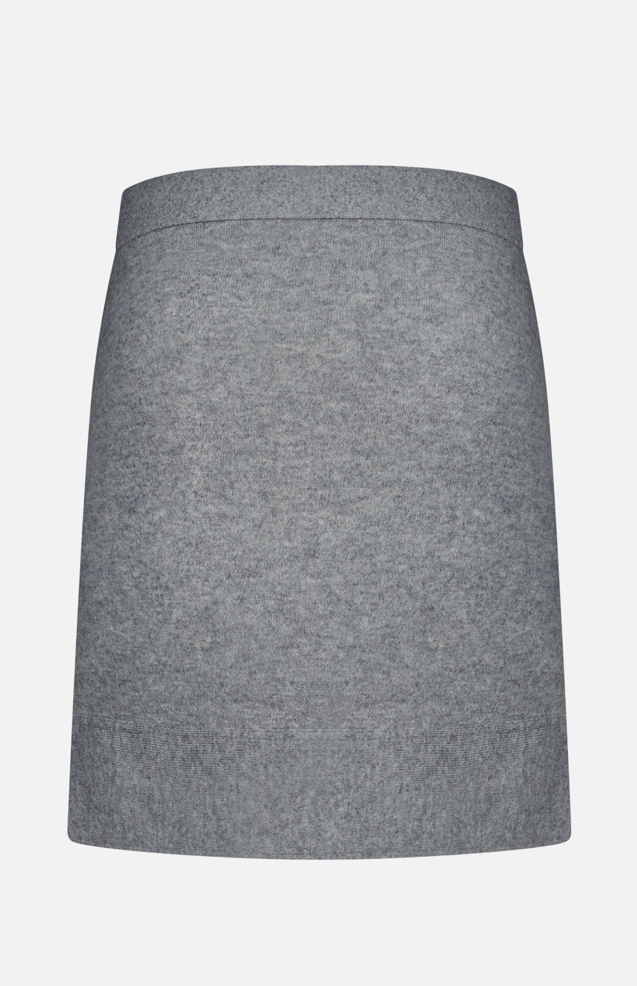 A grey Buttoned Cashmere Skirt by TOTEME is displayed on a white background. The skirt features a minimalistic, slim-fit design for a sleek silhouette, with no visible patterns or embellishments.