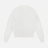 The TOTEME Classic Cotton Crewneck Knit Sweater is shown from the back on a white background, highlighting its ribbed cuffs, hem, and collar for a timeless look.