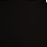 Close-up of the TOTEME Flared Jersey Skirt's back, showing its plain black design with a centered seam and an invisible zipper at the waistband.