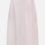The TOTEME Silk-blend Parachute Skirt is a light pink, high-waisted A-line piece featuring a subtle sheen and a center front vertical seam.