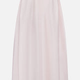 The TOTEME Silk-blend Parachute Skirt is a high-waisted, pale pink A-line midi skirt with a smooth, subtly shiny texture and a concealed back zipper.