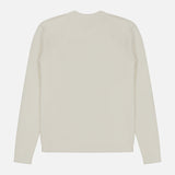 The TOTEME Structured Crew Neck Knit Sweater is displayed laid flat with the back facing up against a white background.
