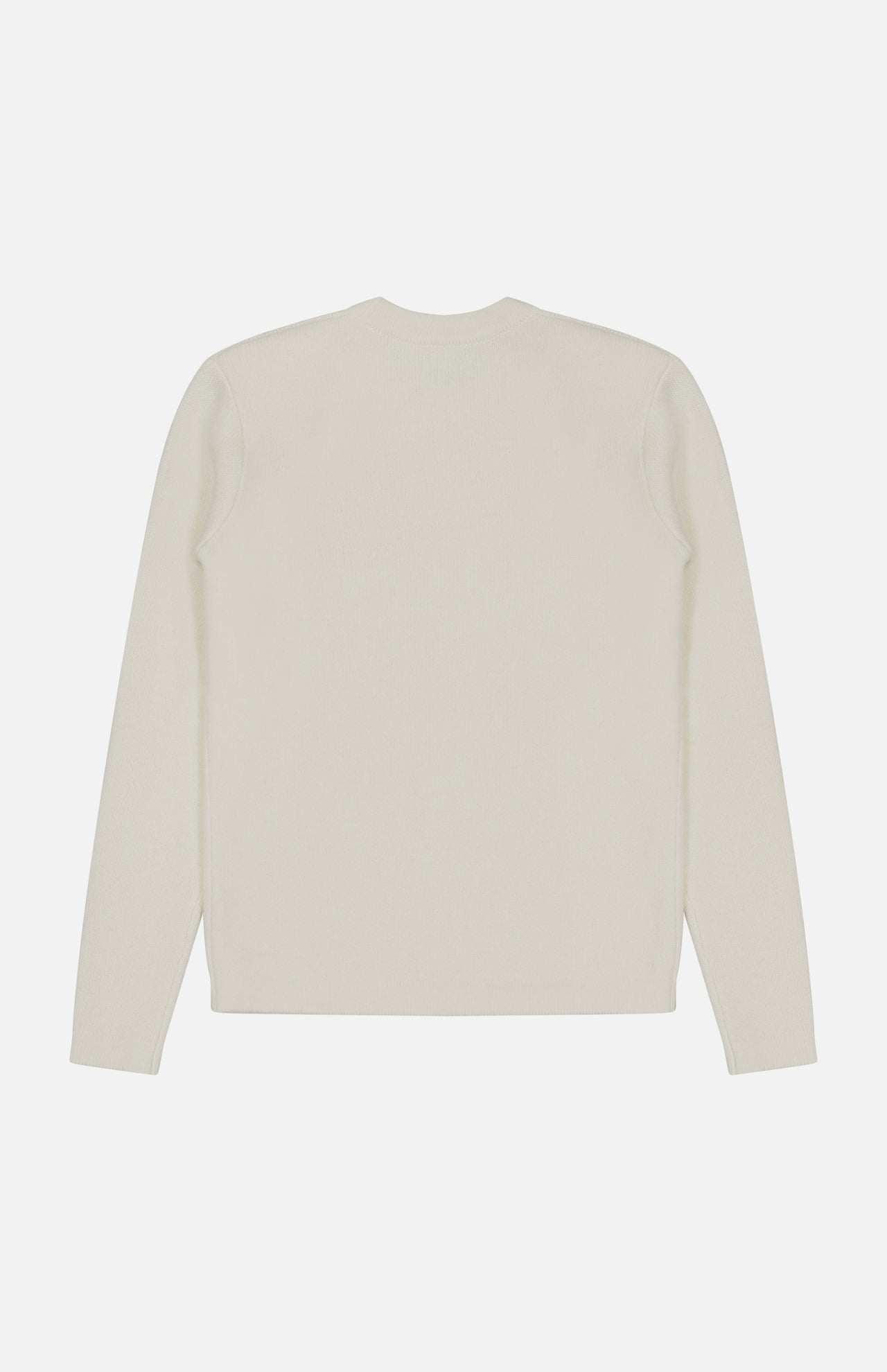 The TOTEME Structured Crew Neck Knit Sweater is displayed laid flat with the back facing up against a white background.