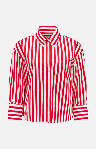 TWP Women's J.D. Stripe Cropped Shirt | A.K. Rikk's