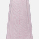 The TWP Striped A-Line Skirt features a high waist and vertical red and blue pinstripes on white fabric, capturing nautical style, shown against a plain white background.