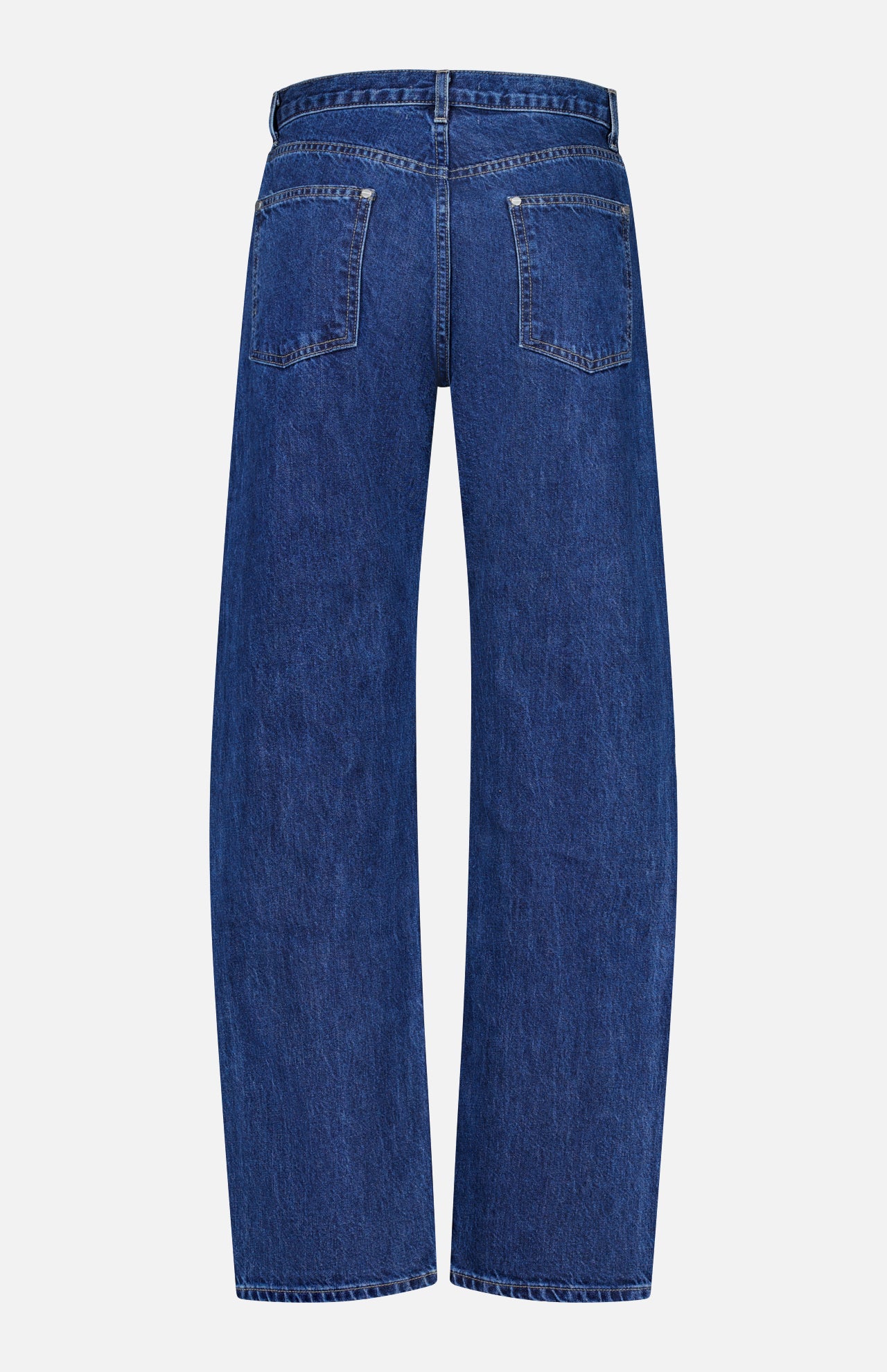 Back view of the TWP Kent St Jean in Dark Stone, featuring two rear pockets, straight legs, and visible seam stitching, displayed on a plain white background.