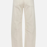 Back view of the TWP Kent St Pant in Bone, featuring a straight leg silhouette with two back pockets and belt loops, displayed against a plain white background. These women’s mid rise pants offer a classic look with timeless appeal.