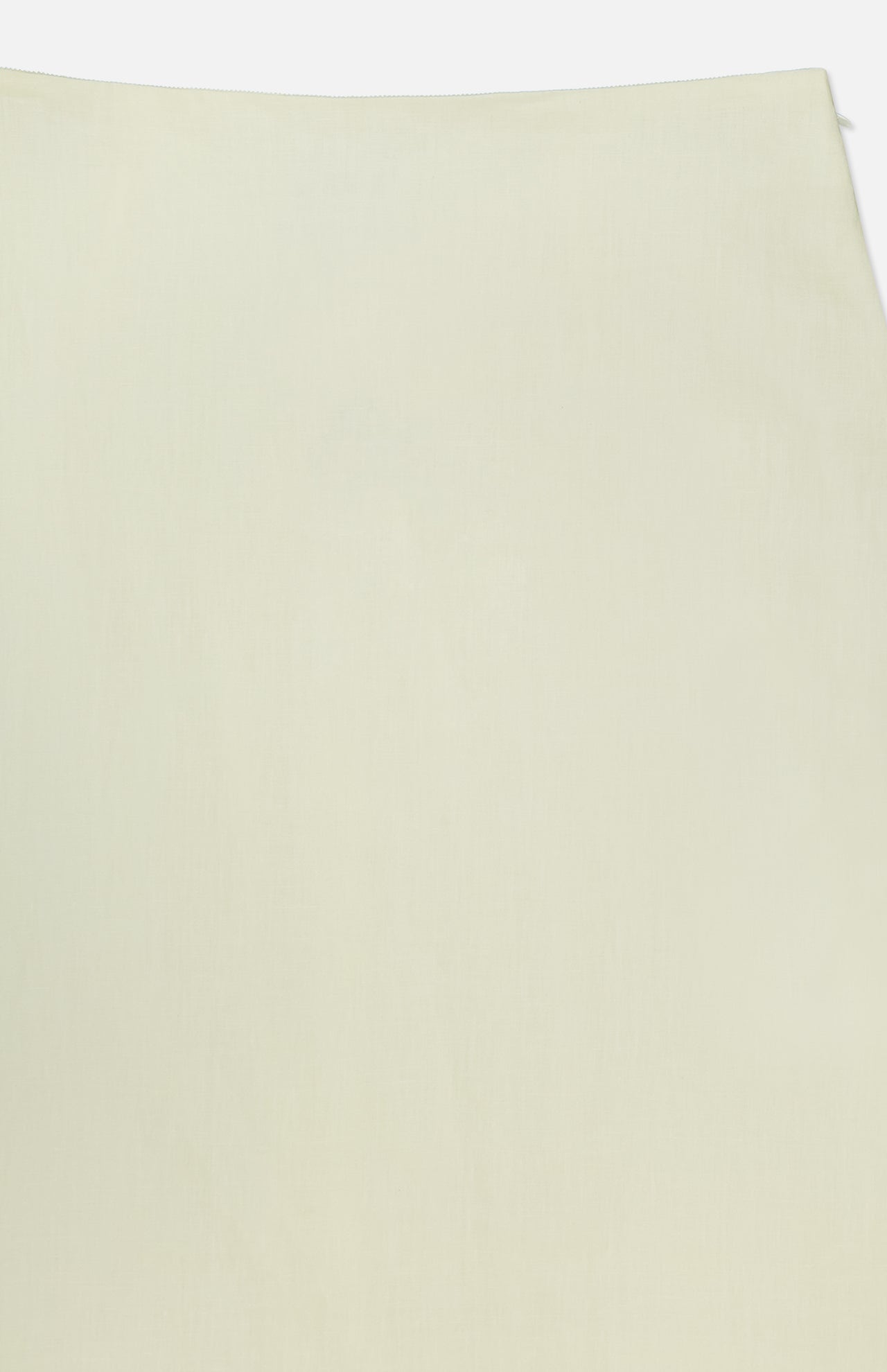 The A-Line Linen Skirt by TWP features plain, light beige linen with a smooth texture—ideal for creating classic, versatile workwear for women.